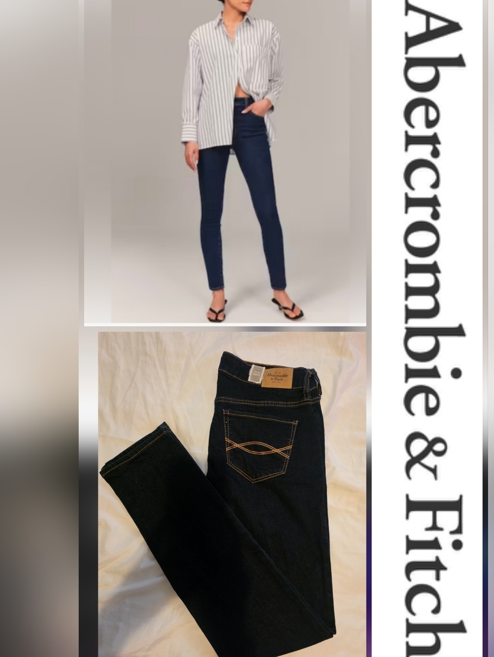 2 For $30🤩 Abercrombie & Fitch Women's Dark Indigo Skinny Jeans